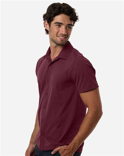 AllPro Men's Pro-Flex Sorona Button Down Short Sleeve Shirt-4