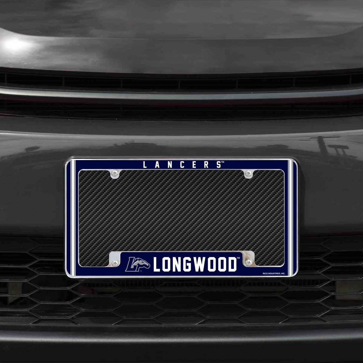 Rico Industries NCAA Longwood Lancers 12" x 6" Chrome License Plate Frame-1