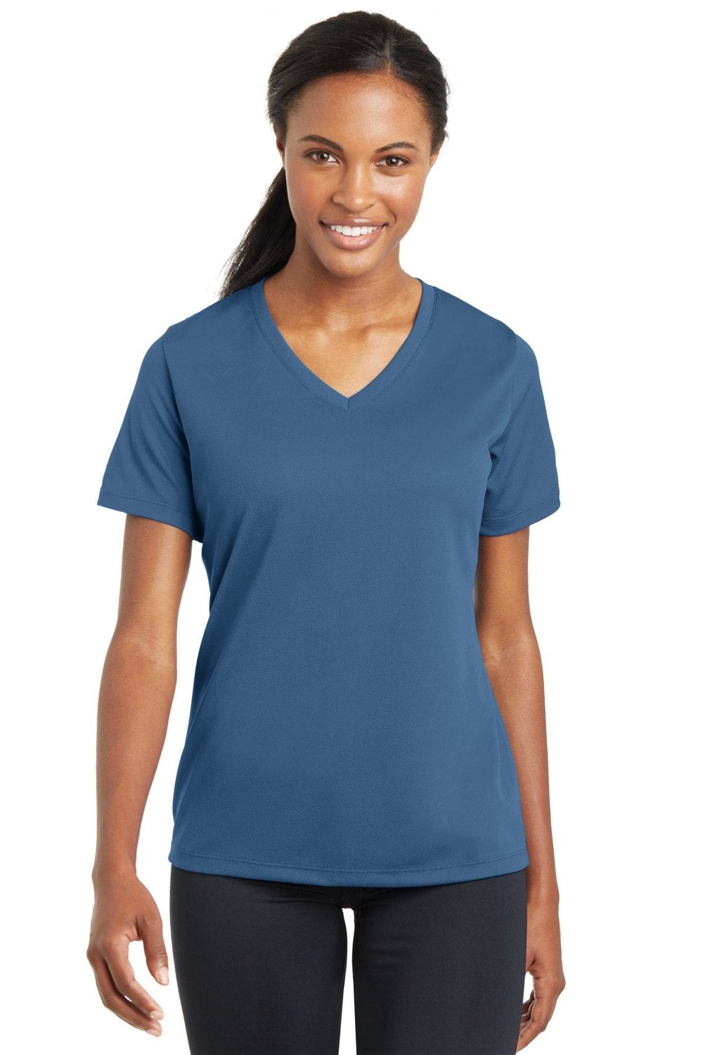 Sport-Tek Women's PosiCharge RacerMesh V-Neck Tee Womens Apparel Shirts & Tops