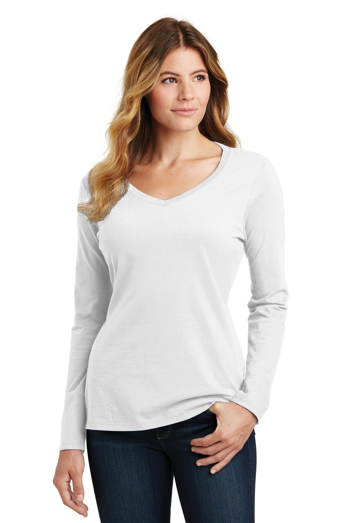 Port & Company - Women's Long Sleeve Fan Favorite V-Neck Tee Womens Apparel Shirts & Tops