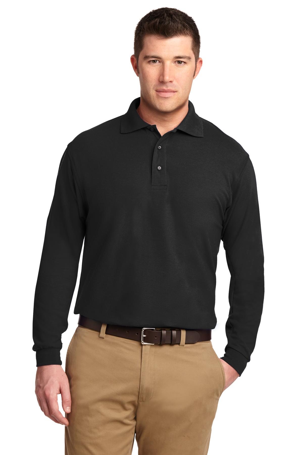 Port Authority Men's Silk Touch Long Sleeve Polo. K500LS Mens Apparel Shirts & Tops
