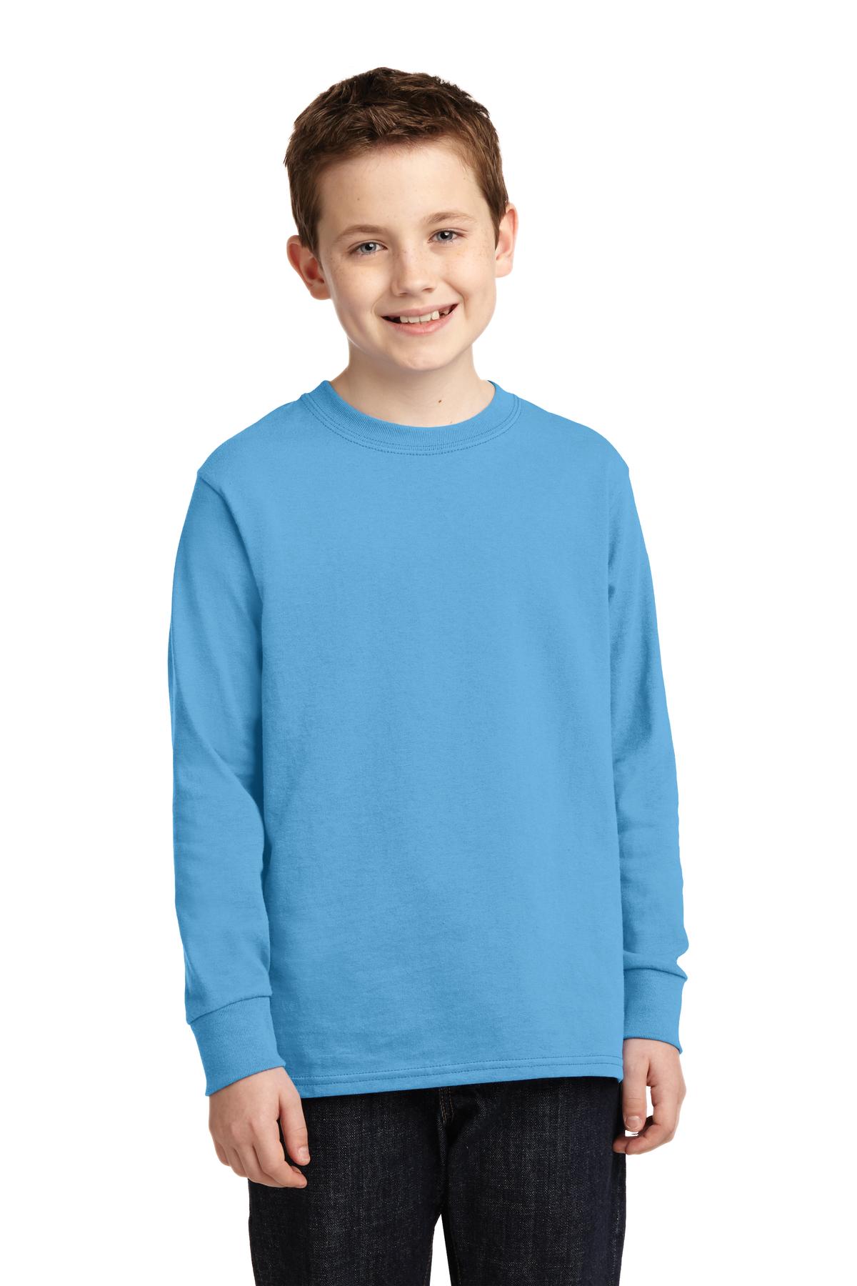 Port & Company - Youth Long Sleeve Core Cotton Tee Youth Apparel Shirts & Tops