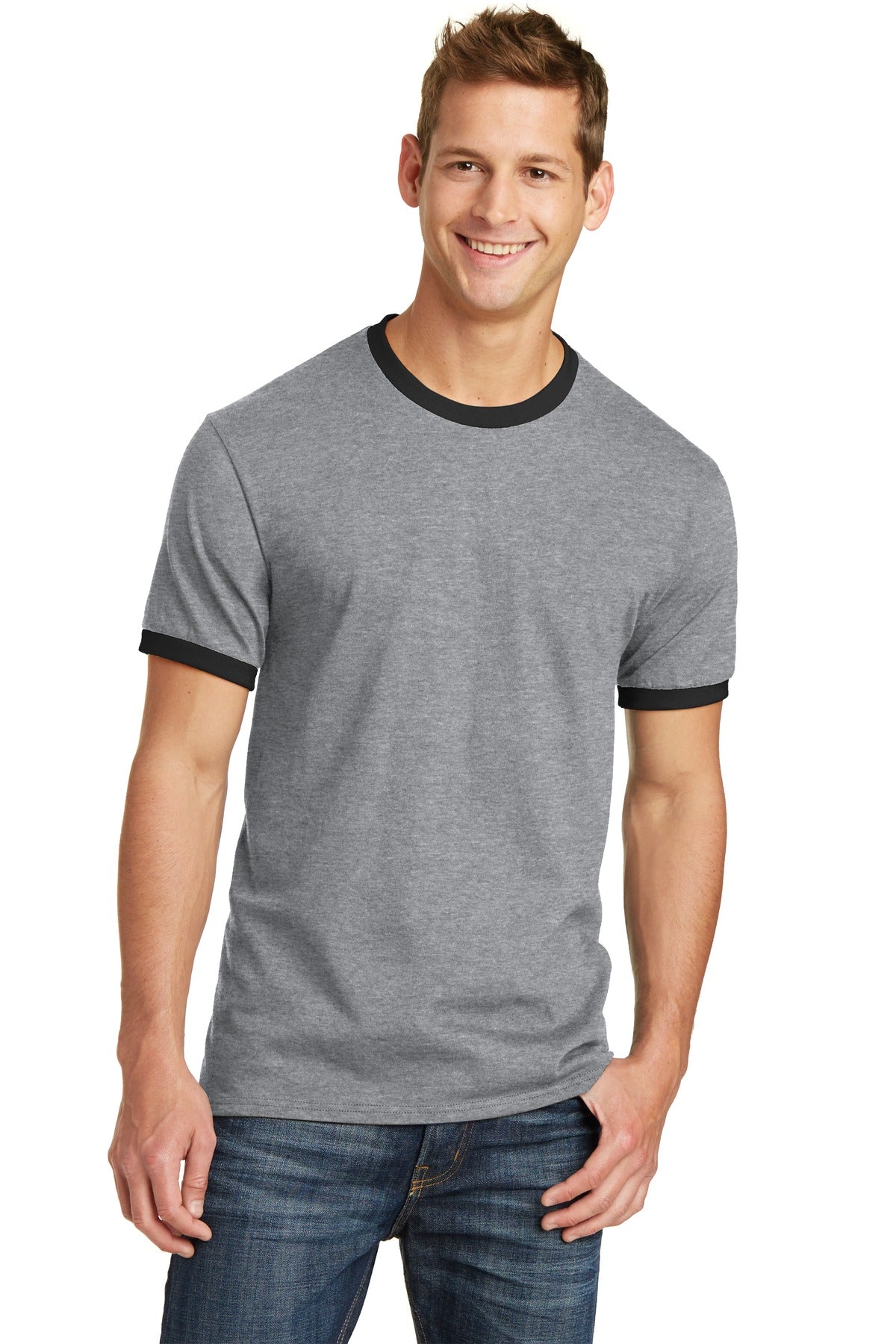 Port & Company - Men's Core Cotton Ringer Tee Mens Apparel Shirts & Tops