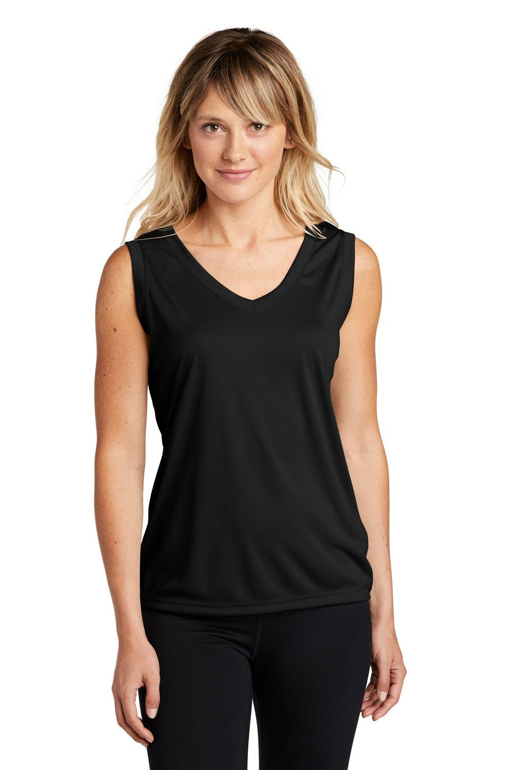 Sport-Tek Women's Sleeveless PosiCharge Competitor V-Neck Tee Womens Apparel Shirts & Tops