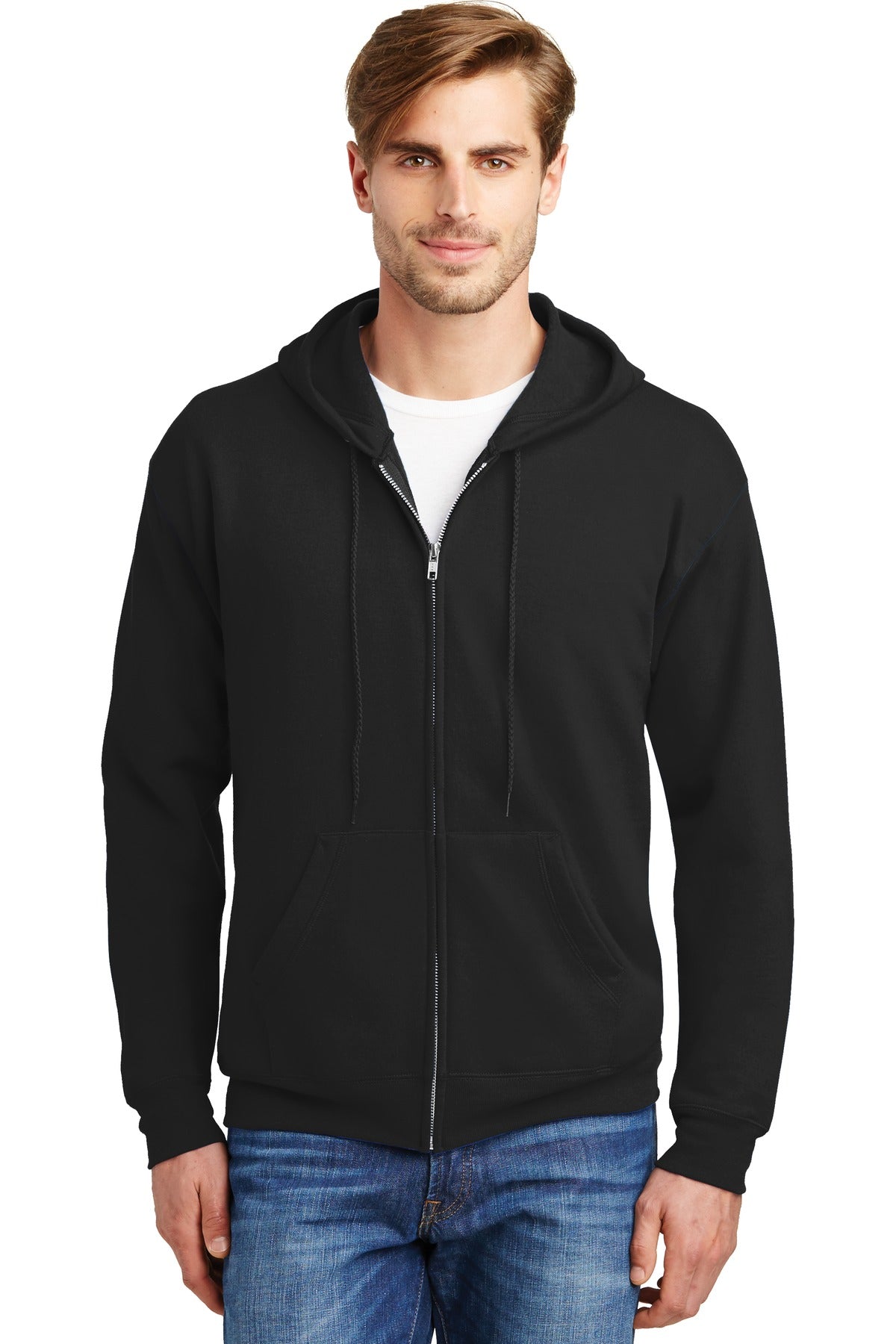 Hanes Men's Ecosmart Full-Zip Hooded Sweatshirt Mens Apparel Sweatshirts & Fleece