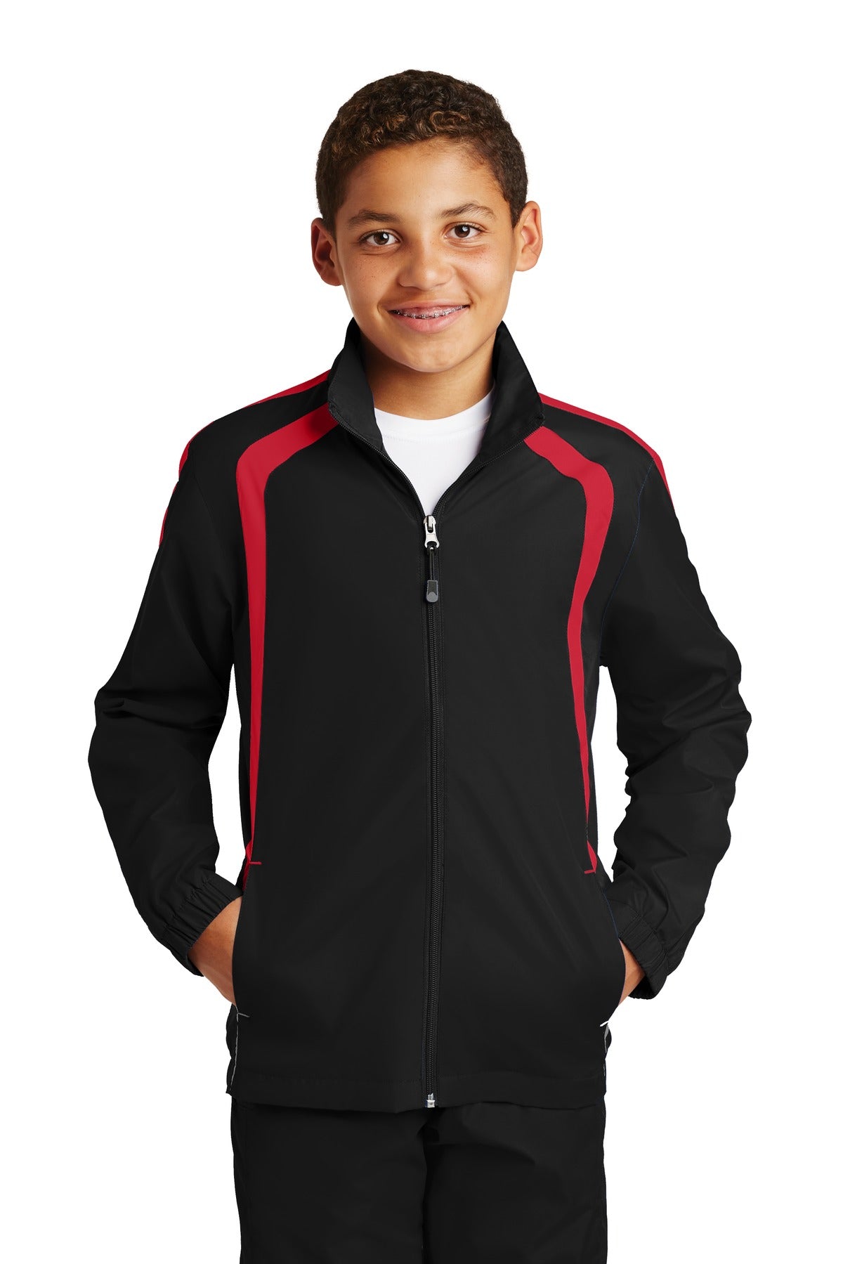 Sport-Tek Youth Colorblock Raglan Jacket Youth Apparel Jackets & Vests
