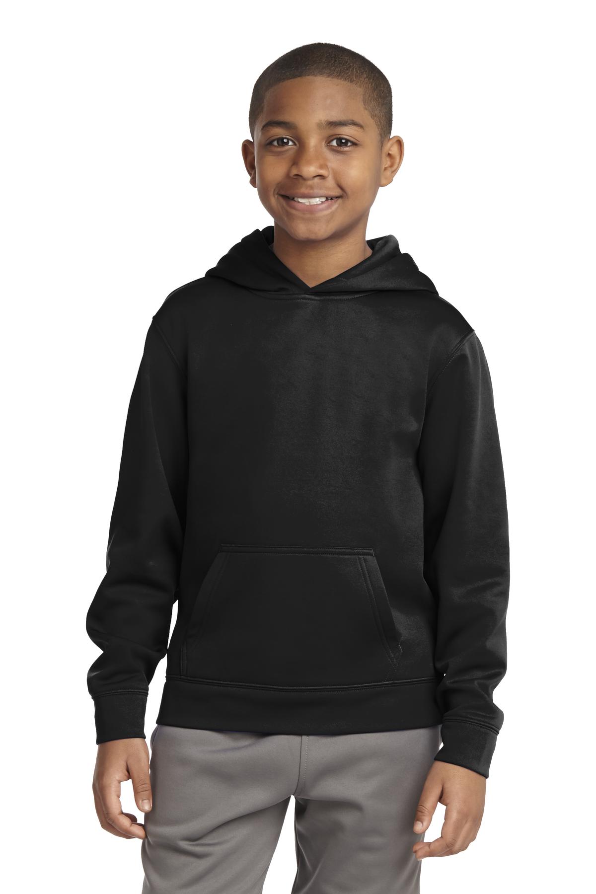 Sport-Tek Youth Sport-Wick Fleece Hooded Pullover YST244 Youth Apparel Hoodies & Sweatshirts