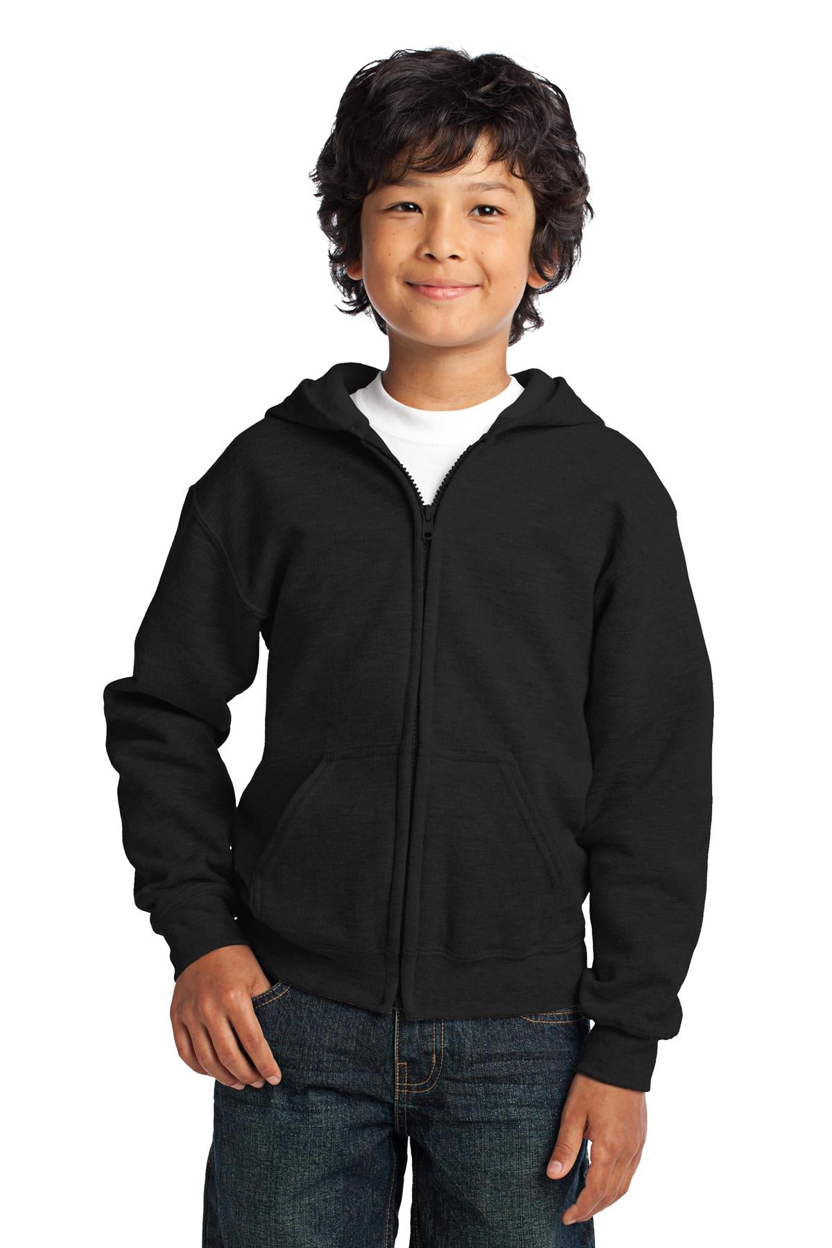 Gildan Youth Heavy Blend Full-Zip Hooded Sweatshirt Youth Apparel Hoodies & Sweatshirts