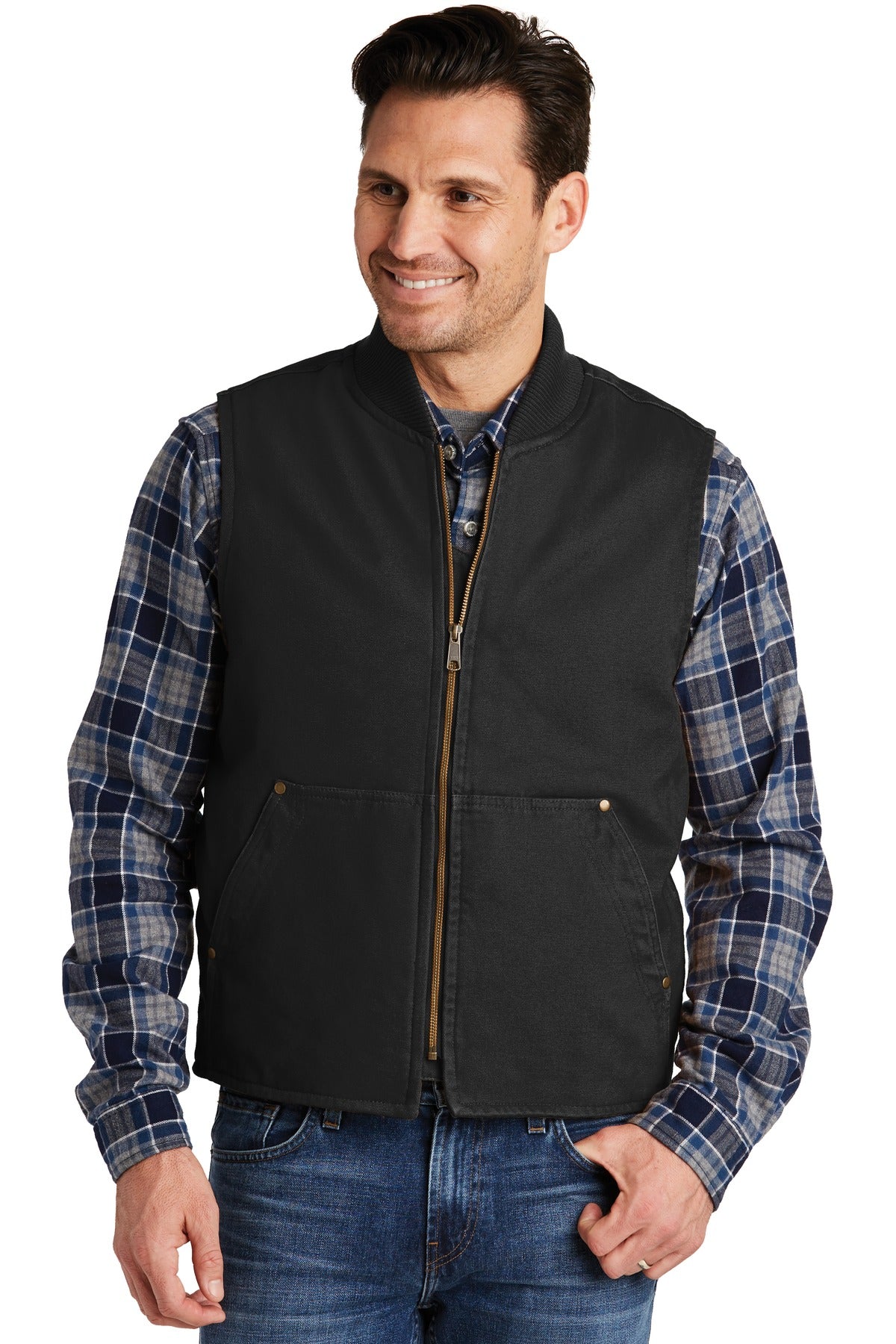 CornerStone Men's Washed Duck Cloth Vest. CSV40 Mens Apparel Jackets & Vests
