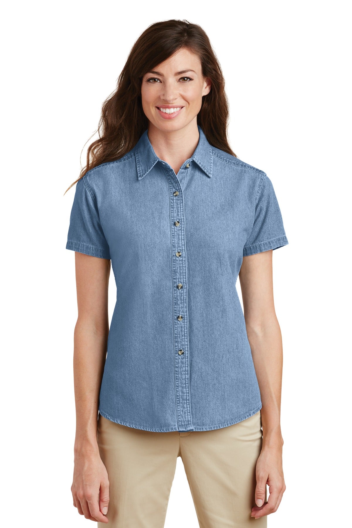Port & Company - Women's Short Sleeve Value Denim Shirt Womens Apparel Shirts & Tops
