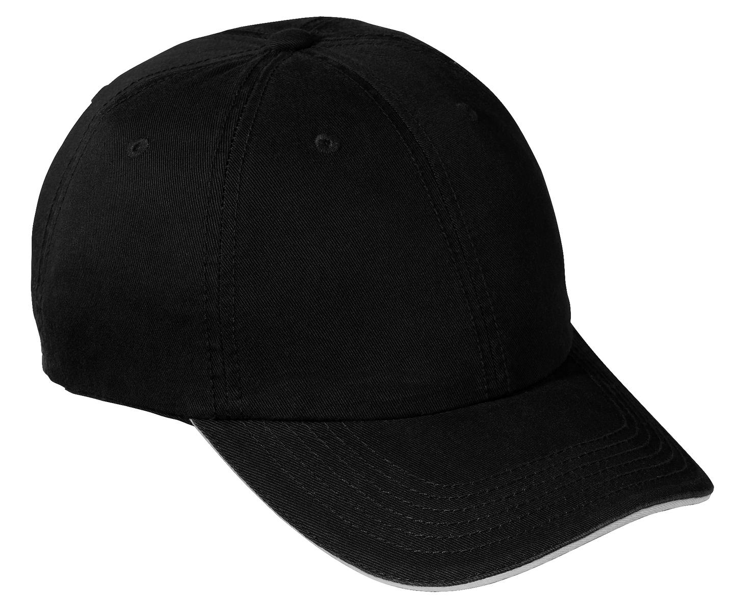Port & Company Washed Twill Sandwich Bill Cap Unisex Accessories Hats & Caps