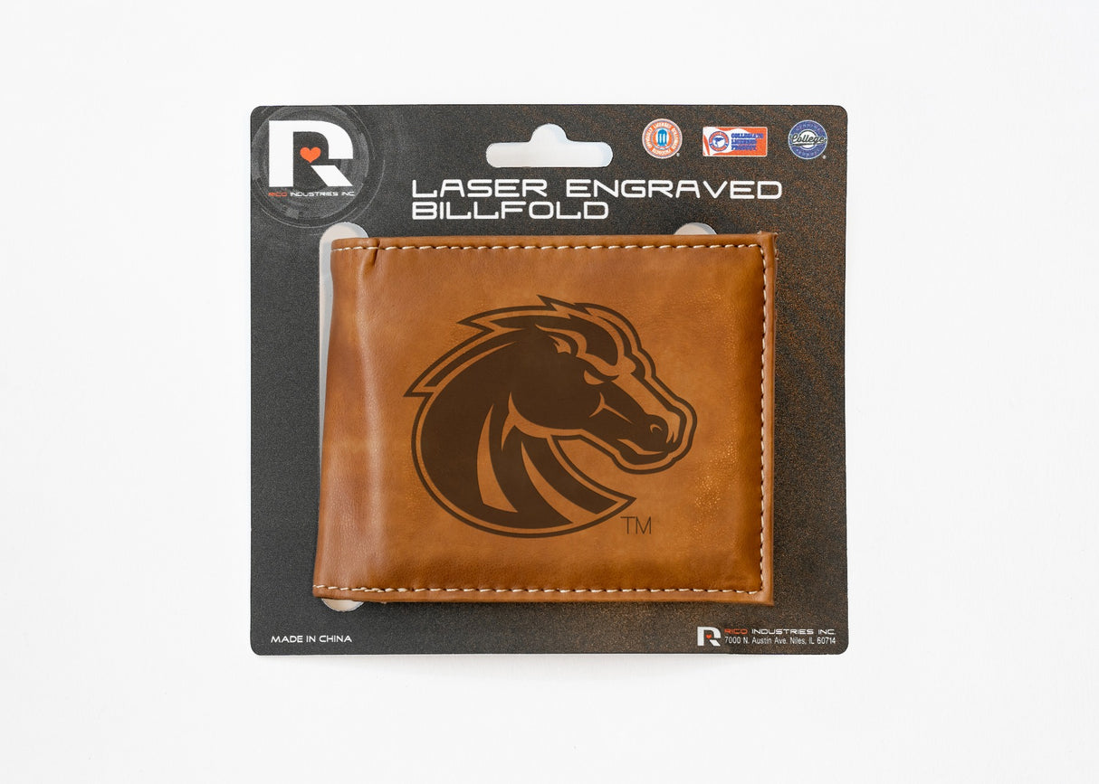 Rico Industries NCAA Boise State Broncos Laser Engraved Billfold Wallet-3