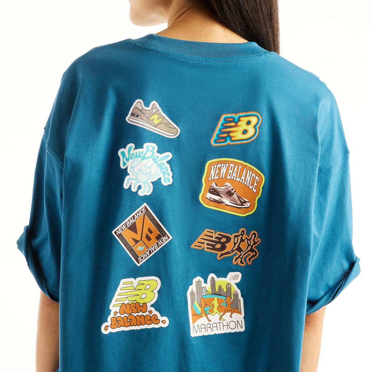 New Balance Women's Sticker Pack Oversized T-Shirt-3