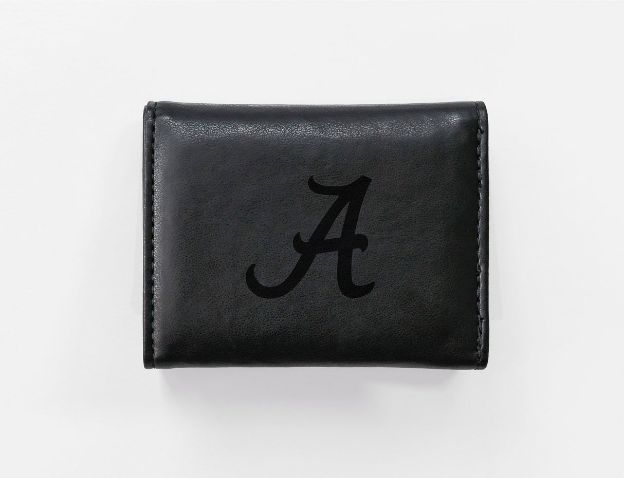 Rico Industries NCAA Alabama Crimson Tide Laser Engraved Faux Leather Trifold Wallet-1