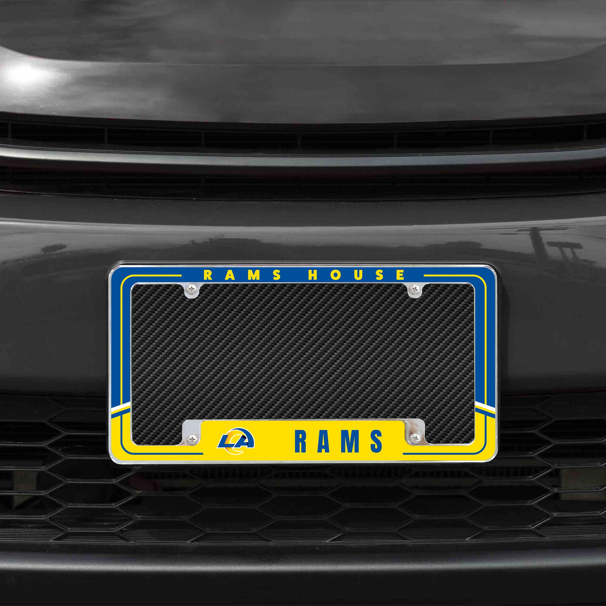 Rico Industries NFL Los Angeles Rams Two-Tone 12" x 6" Chrome License Plate Frame-1