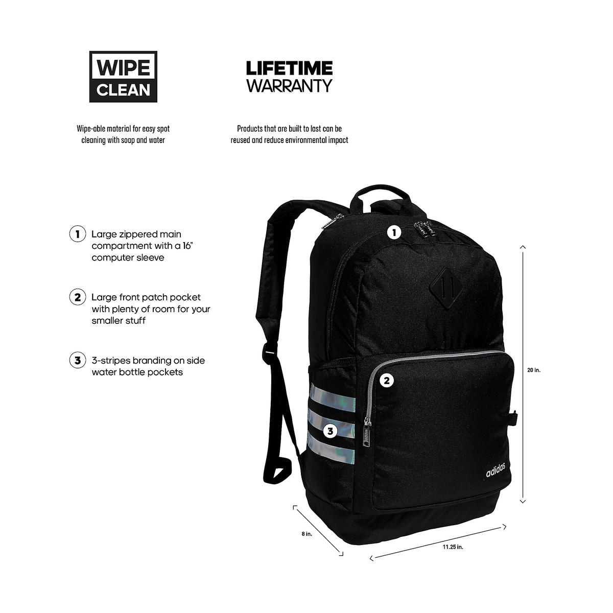 adidas Classic 3S 4 Backpack-2