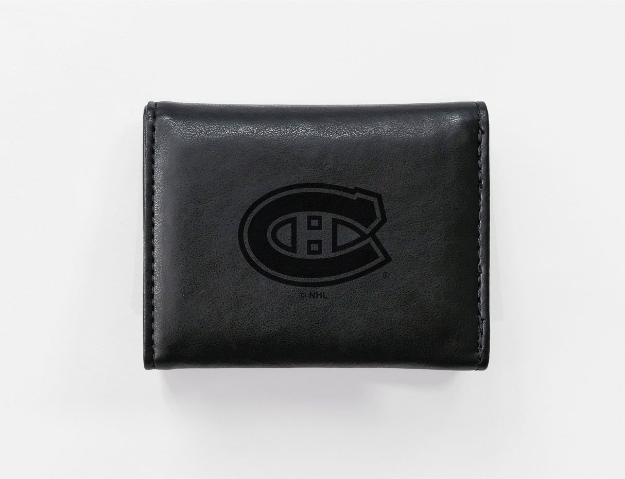 Rico Industries NHL Montreal Canadiens Laser Engraved Faux Leather Trifold Wallet-1