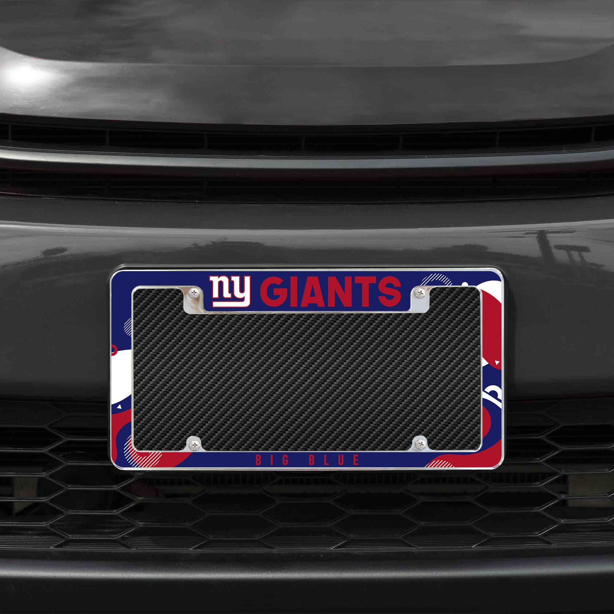 Rico Industries NFL New York Giants Wave 12" x 6" Chrome License Plate Frame-1