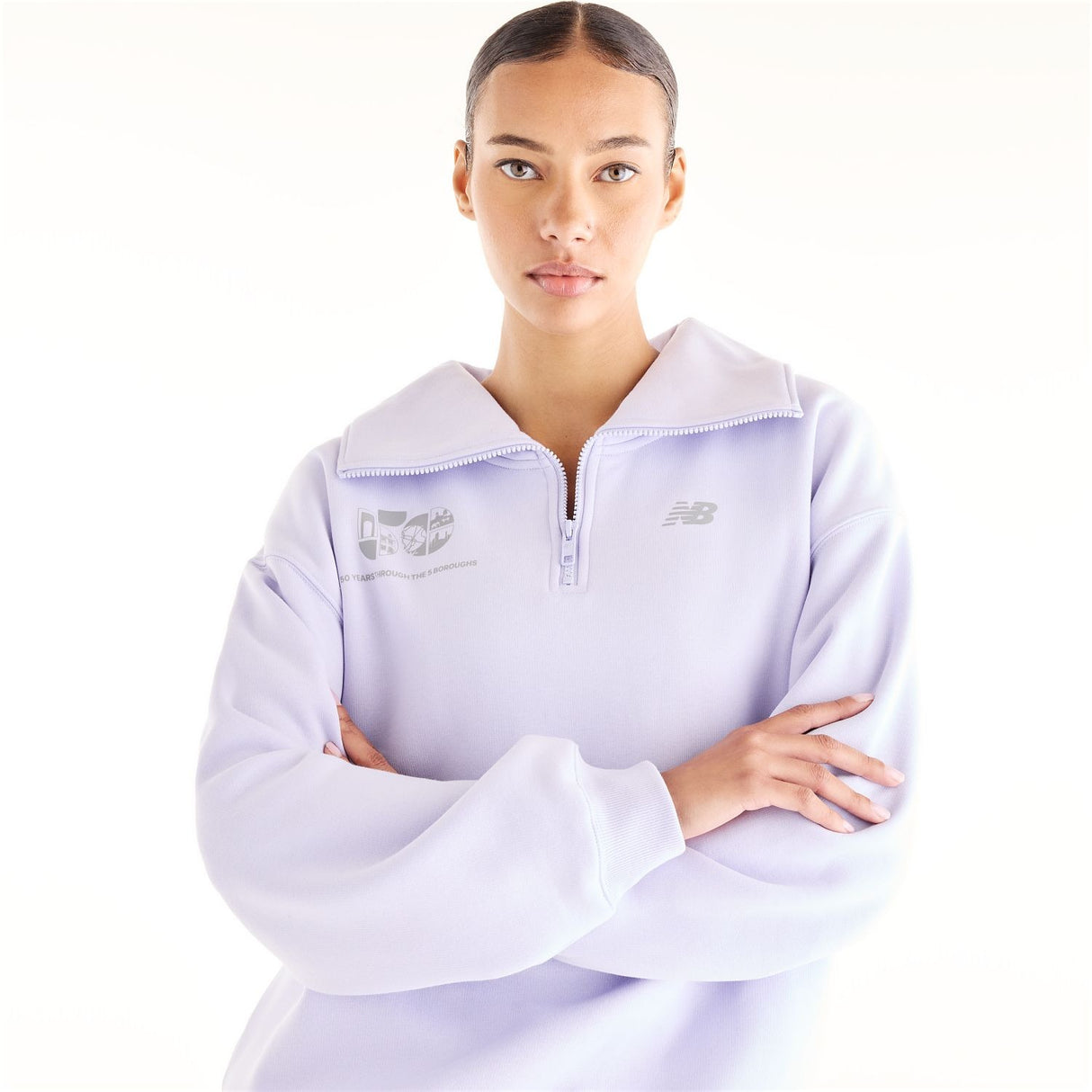 New Balance Women's NYC Marathon Trackside Fleece 50th Boroughs Half Zip-3