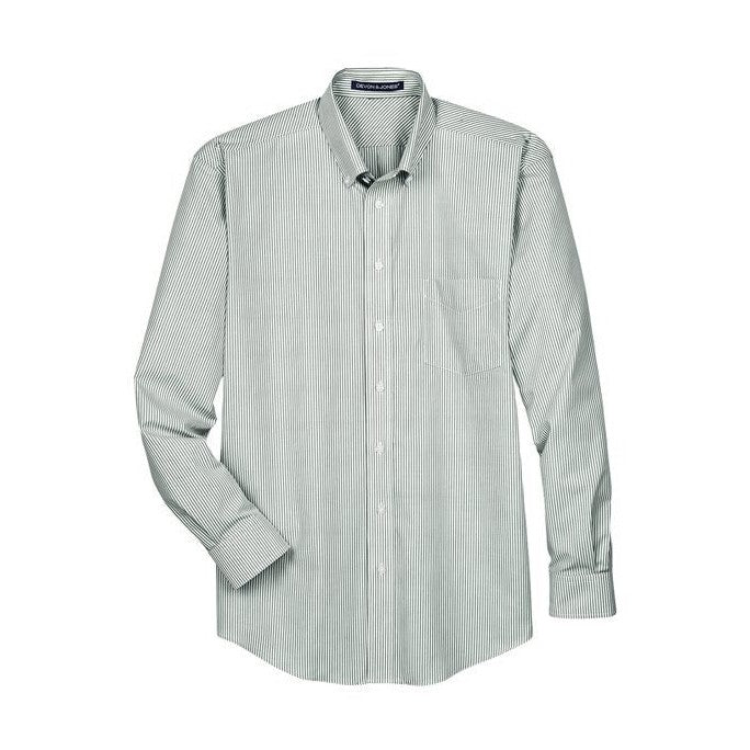 Devon & Jones Men's Crown Collection Banker Stripe Woven Dress Shirt-1