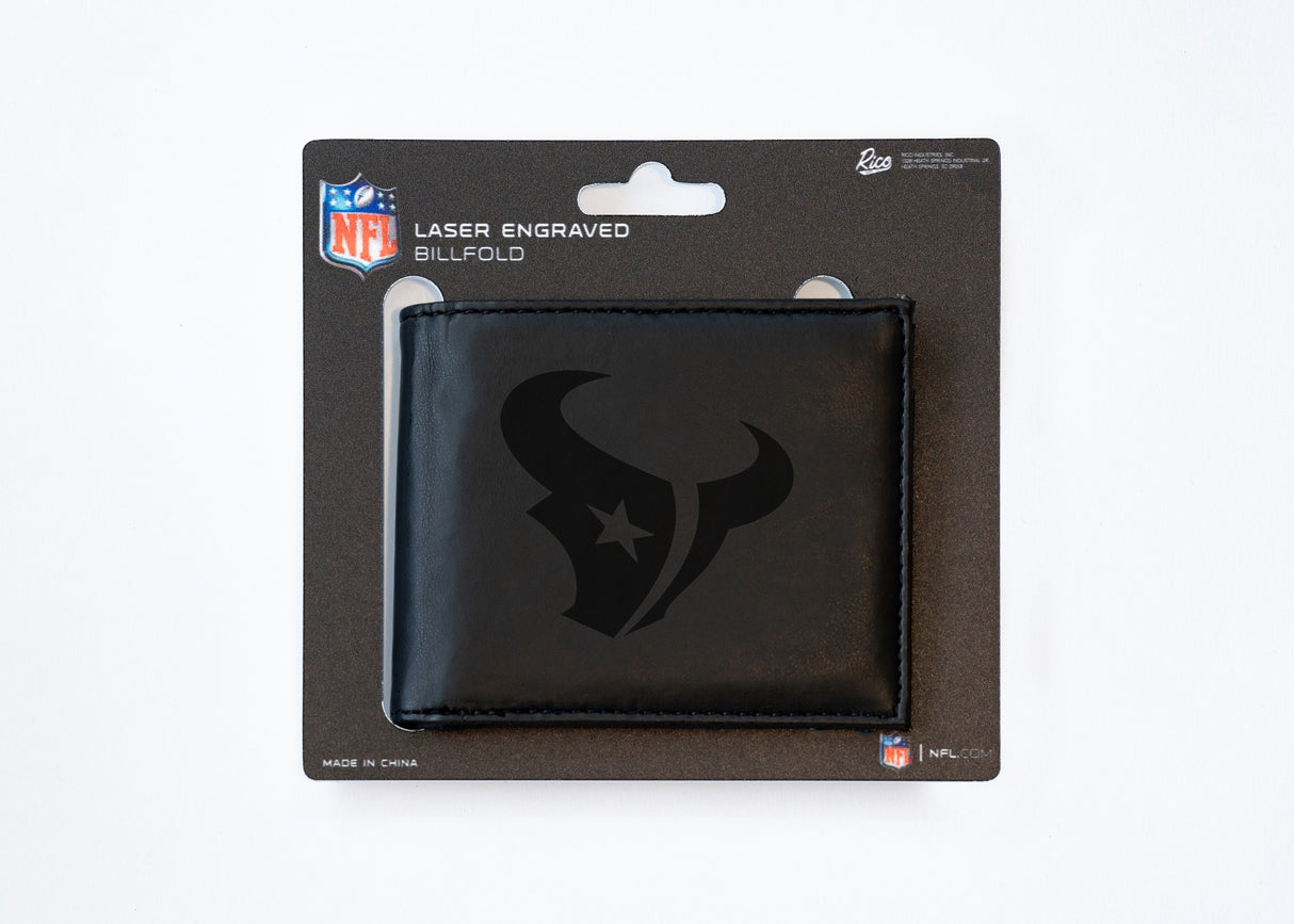 Rico Industries NFL Houston Texans Laser Engraved Billfold Wallet-3