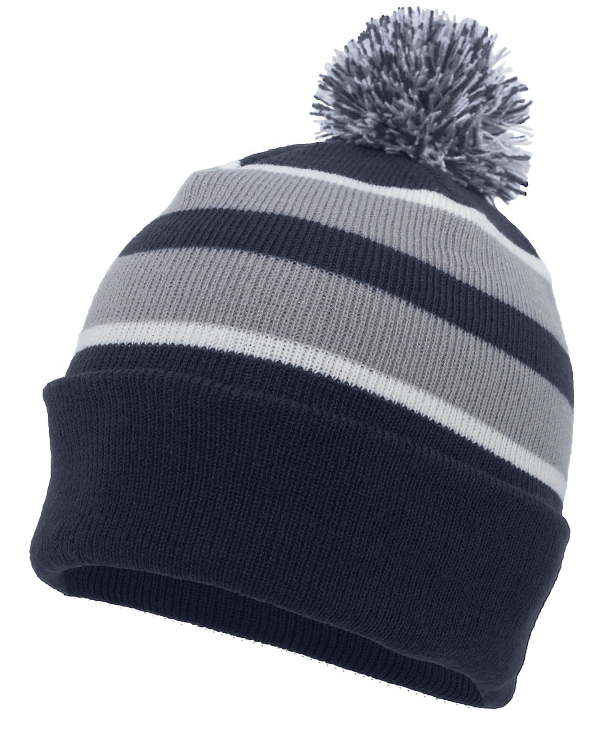 Pacific Headwear Knit Fold Over Pom-Pom Beanie Unisex Accessories Hats & Caps