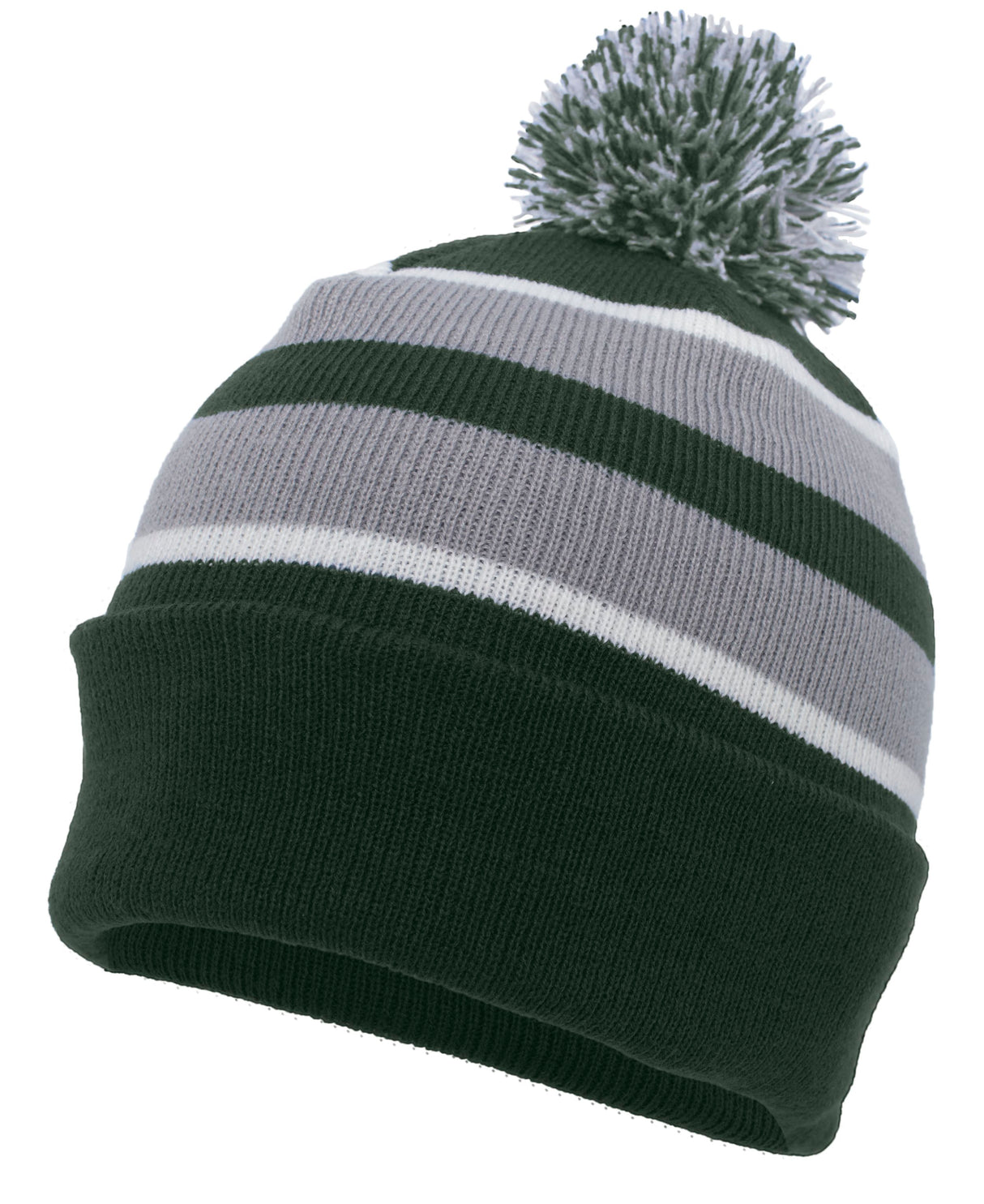 Pacific Headwear Knit Fold Over Pom-Pom Beanie Unisex Accessories Hats & Caps
