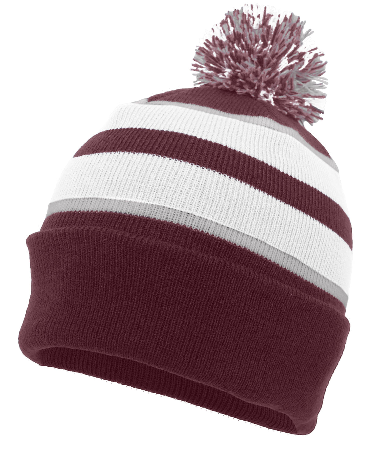 Pacific Headwear Knit Fold Over Pom-Pom Beanie Unisex Accessories Hats & Caps