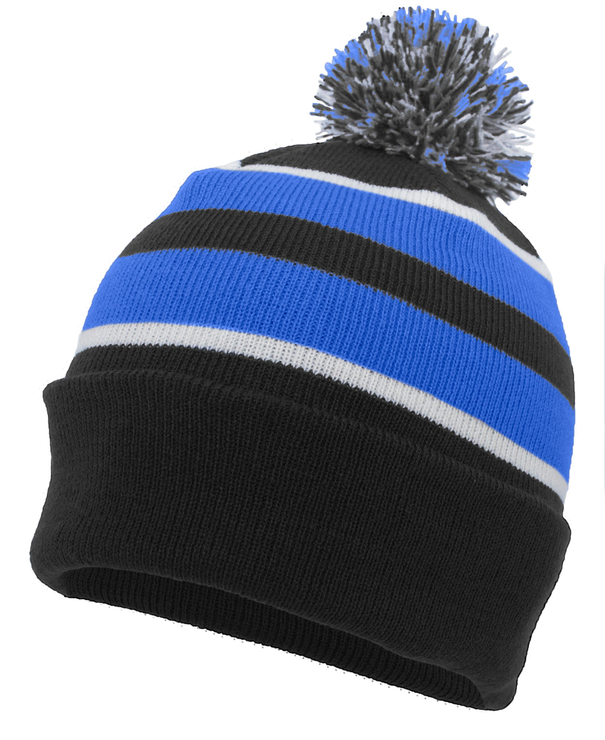 Pacific Headwear Knit Fold Over Pom-Pom Beanie Unisex Accessories Hats & Caps