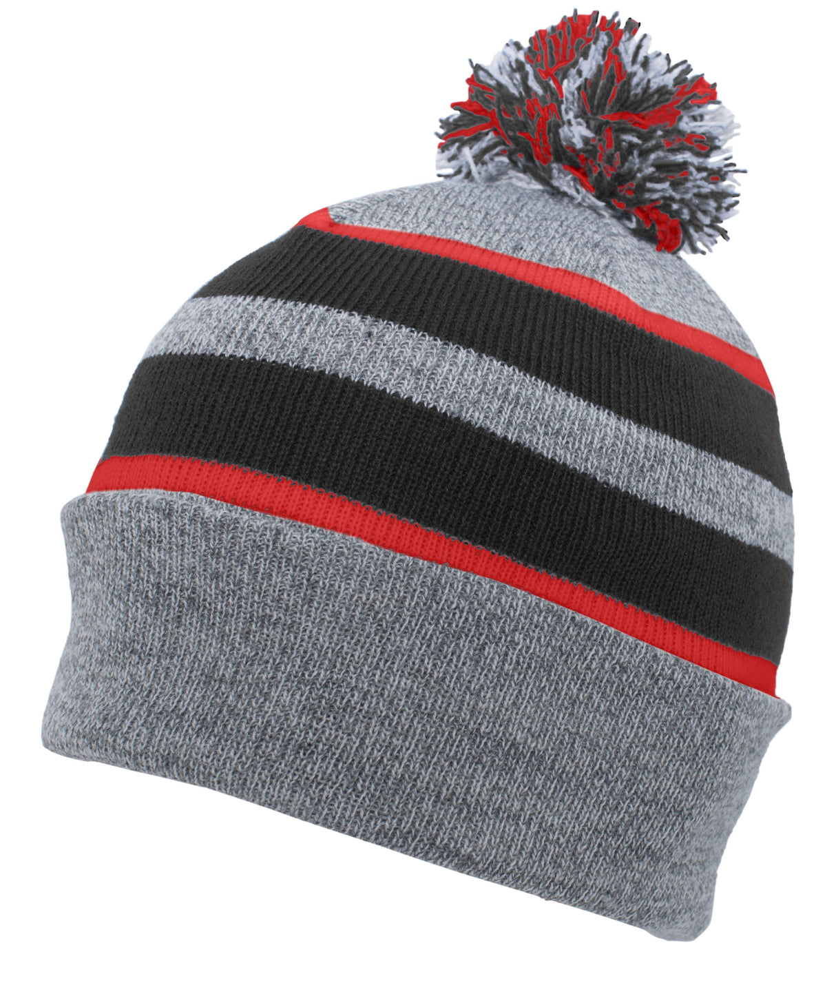 Pacific Headwear Knit Fold Over Pom-Pom Beanie Unisex Accessories Hats & Caps