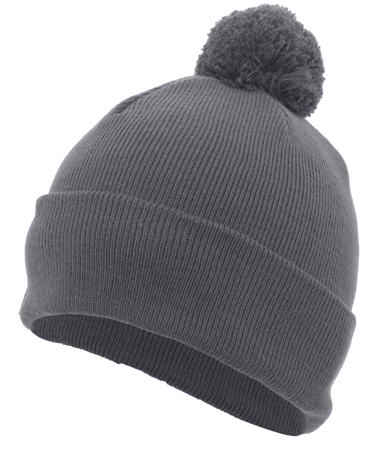 Pacific Headwear Knit Fold Over Pom-Pom Beanie Unisex Accessories Hats & Caps