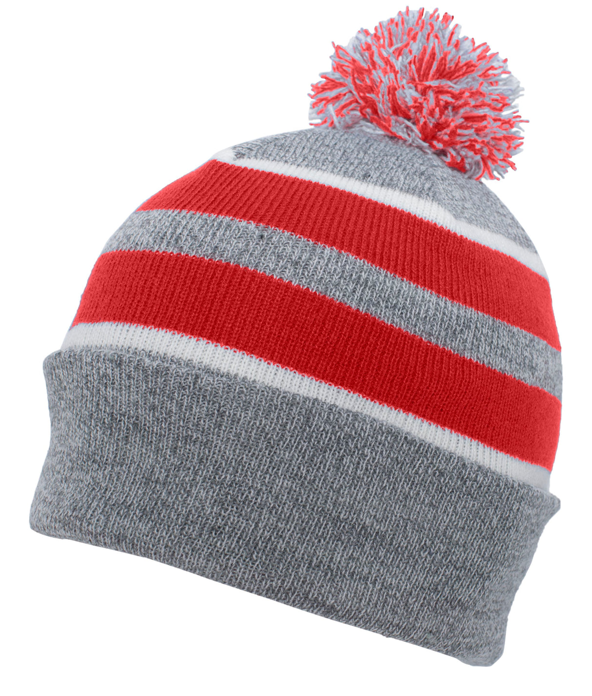Pacific Headwear Knit Fold Over Pom-Pom Beanie Unisex Accessories Hats & Caps