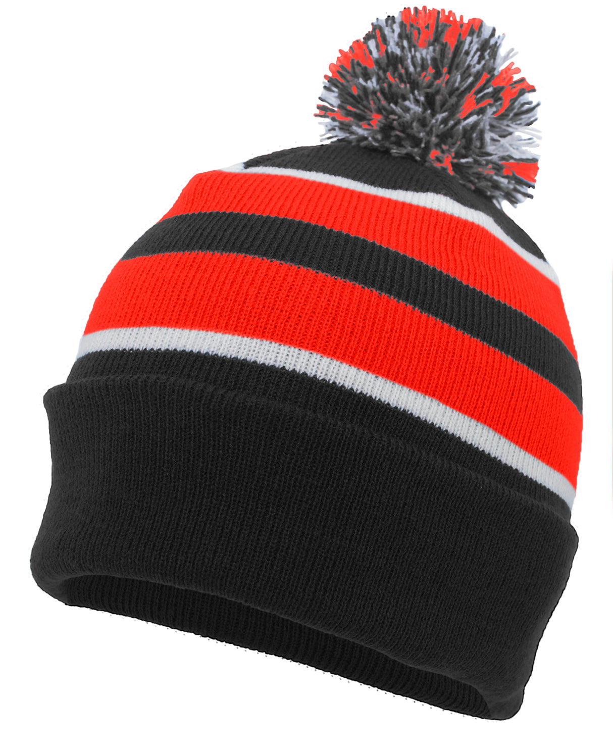 Pacific Headwear Knit Fold Over Pom-Pom Beanie Unisex Accessories Hats & Caps