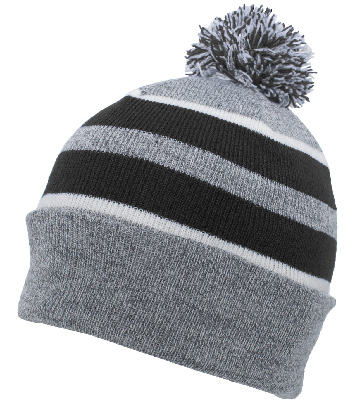 Pacific Headwear Knit Fold Over Pom-Pom Beanie Unisex Accessories Hats & Caps