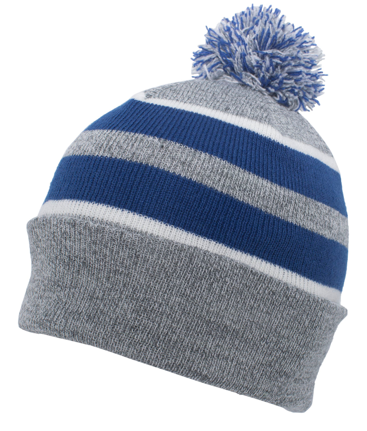 Pacific Headwear Knit Fold Over Pom-Pom Beanie Unisex Accessories Hats & Caps