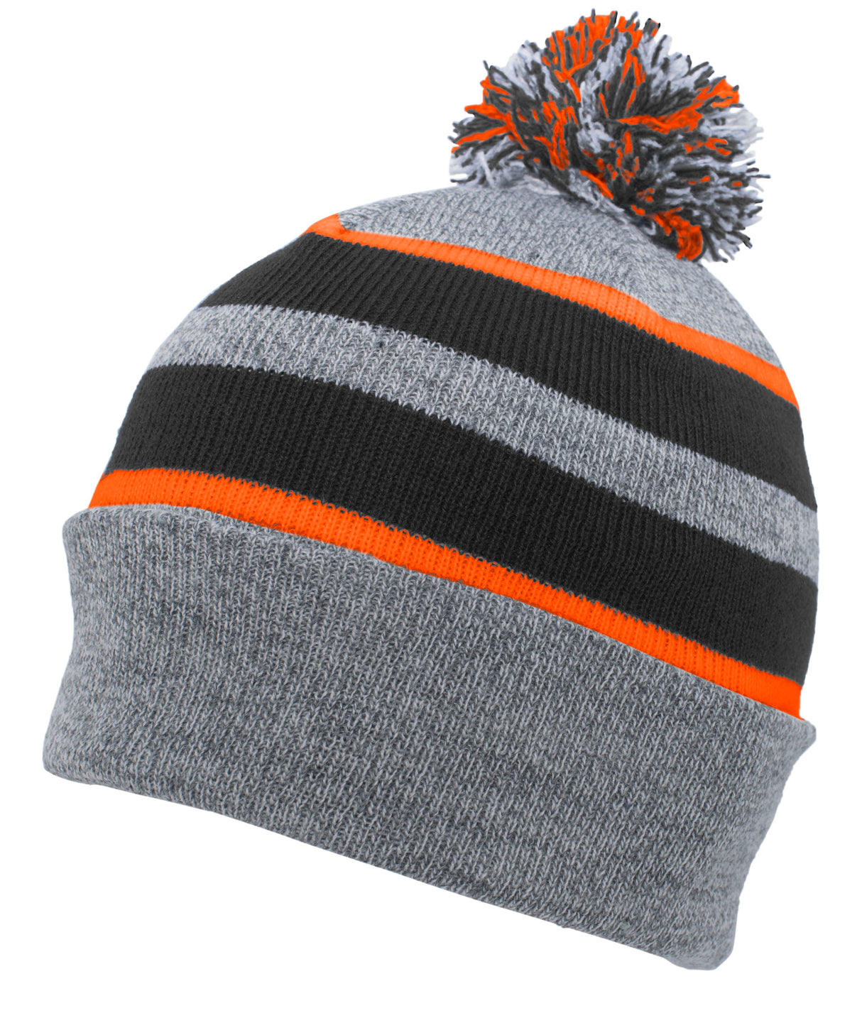 Pacific Headwear Knit Fold Over Pom-Pom Beanie Unisex Accessories Hats & Caps