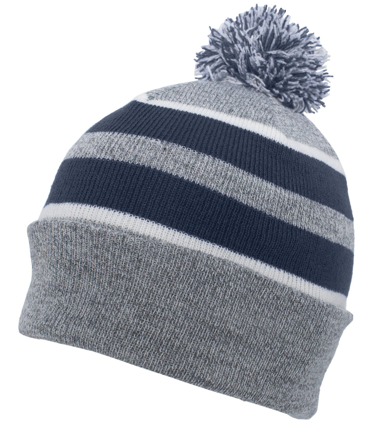 Pacific Headwear Knit Fold Over Pom-Pom Beanie Unisex Accessories Hats & Caps