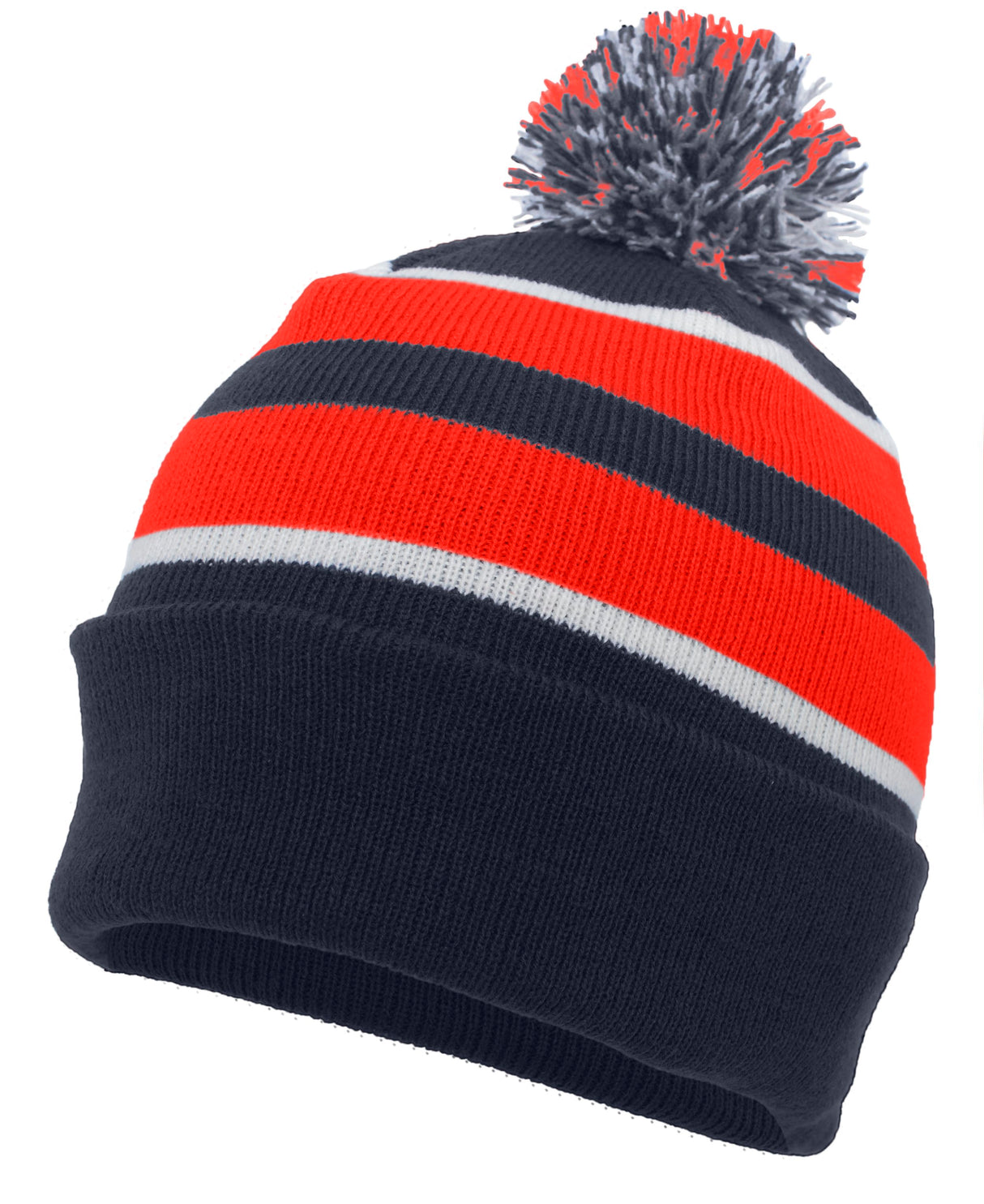 Pacific Headwear Knit Fold Over Pom-Pom Beanie Unisex Accessories Hats & Caps