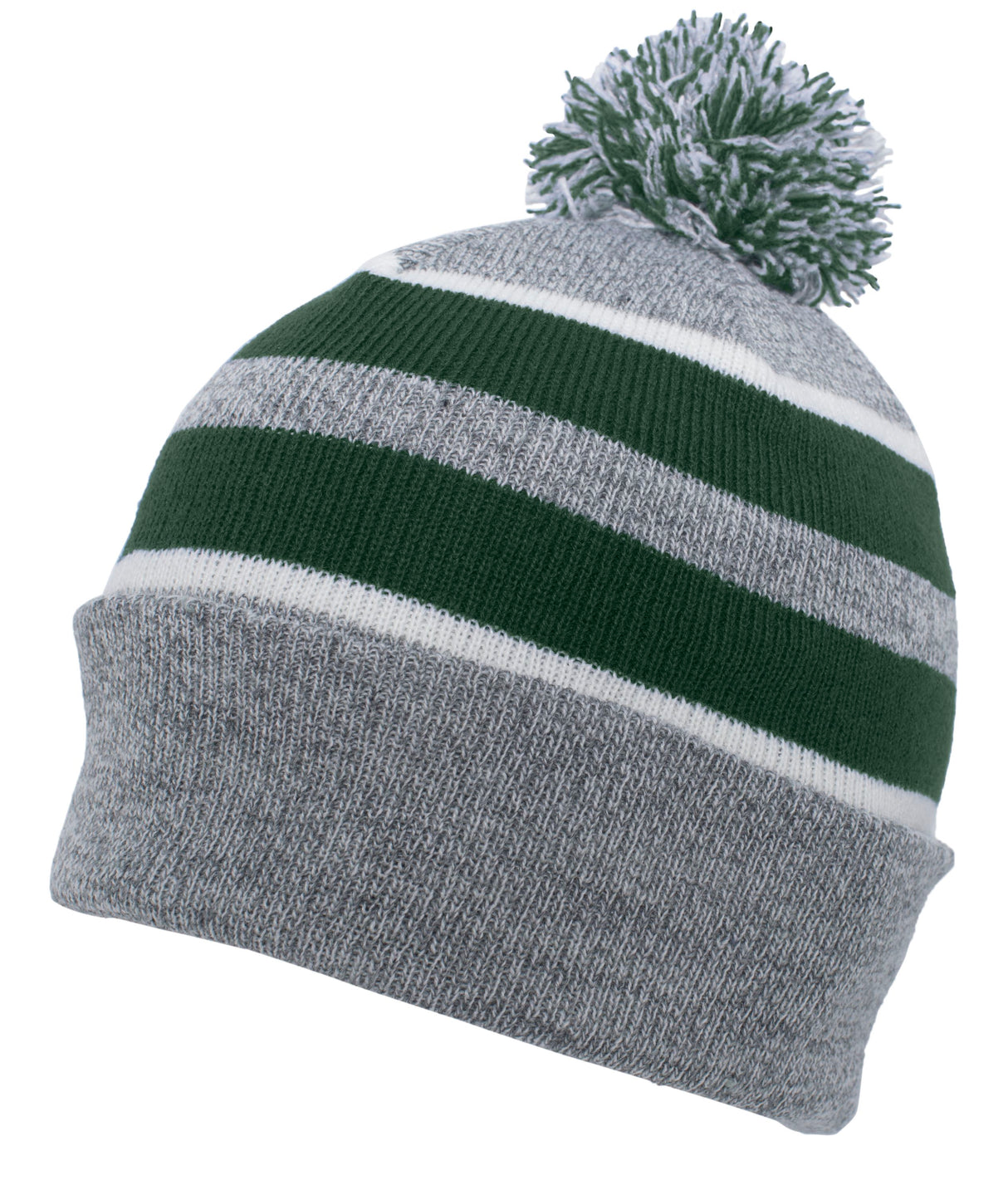 Pacific Headwear Knit Fold Over Pom-Pom Beanie Unisex Accessories Hats & Caps