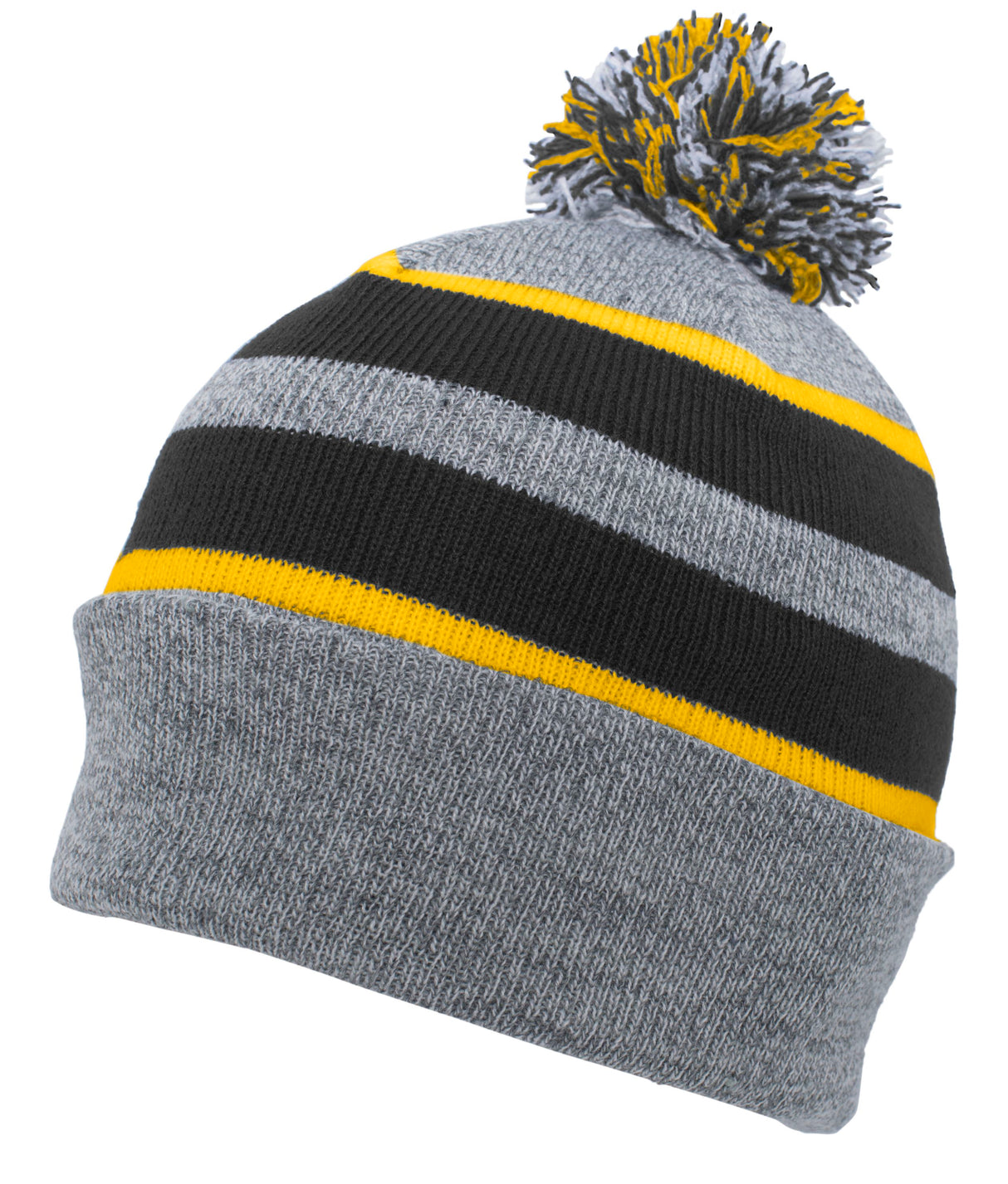 Pacific Headwear Knit Fold Over Pom-Pom Beanie Unisex Accessories Hats & Caps