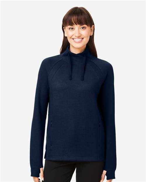 North End Women's Rhythm Waffle Cross-Neck Pullover-3