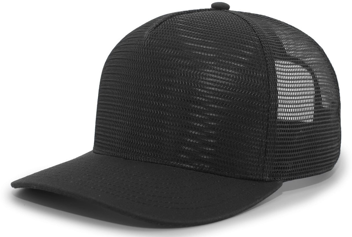 Pacific Headwear 5-Panel Mesh Overlay Trucker Snapback Unisex Accessories Hats & Caps