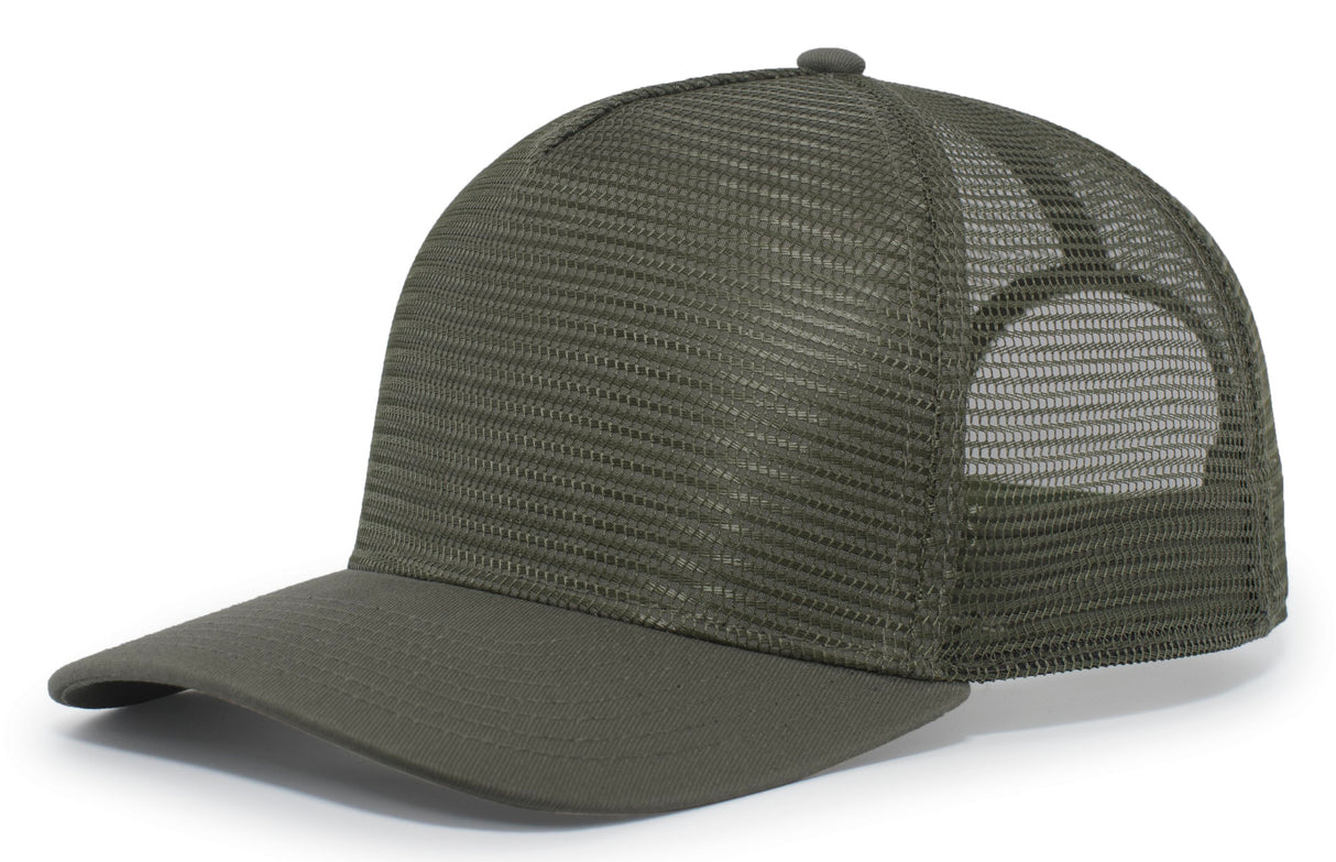 Pacific Headwear 5-Panel Mesh Overlay Trucker Snapback Unisex Accessories Hats & Caps