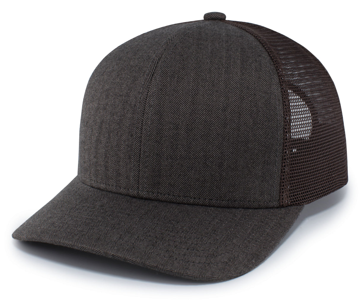 Pacific Headwear Herringbone Trucker Cap Unisex Accessories Hats & Caps