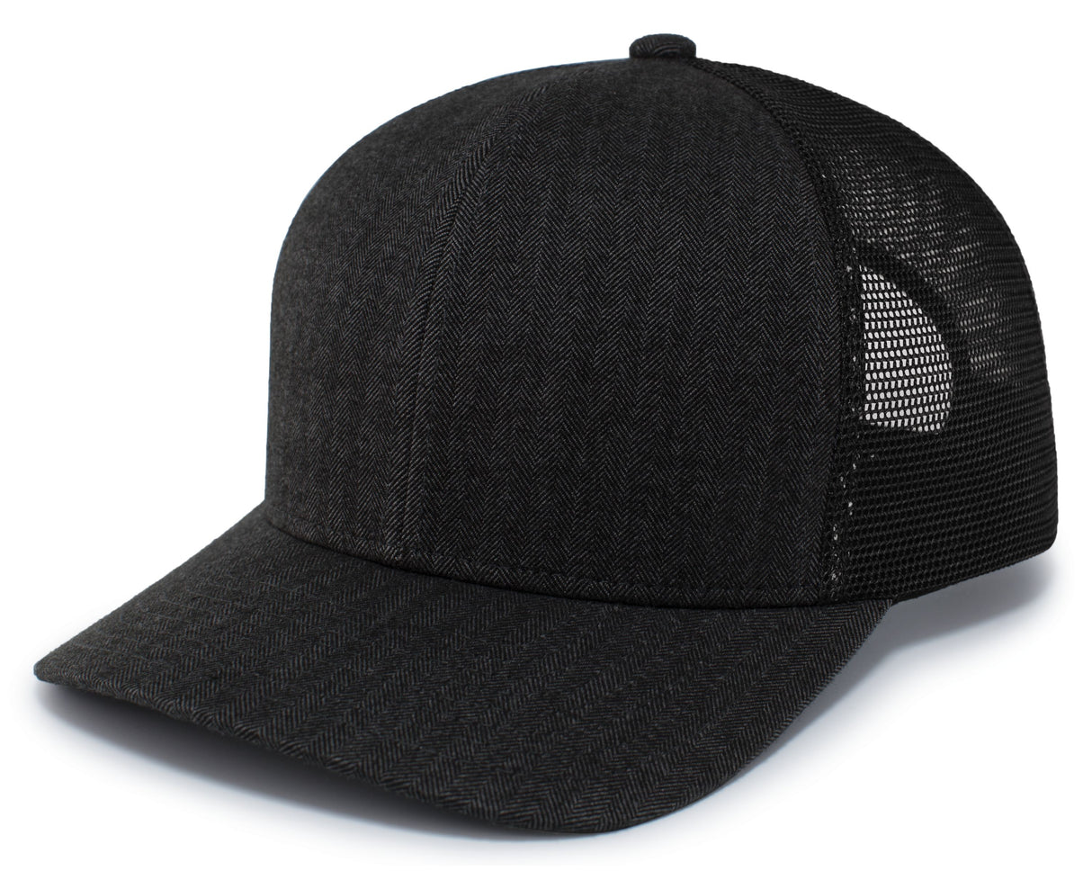 Pacific Headwear Herringbone Trucker Cap Unisex Accessories Hats & Caps