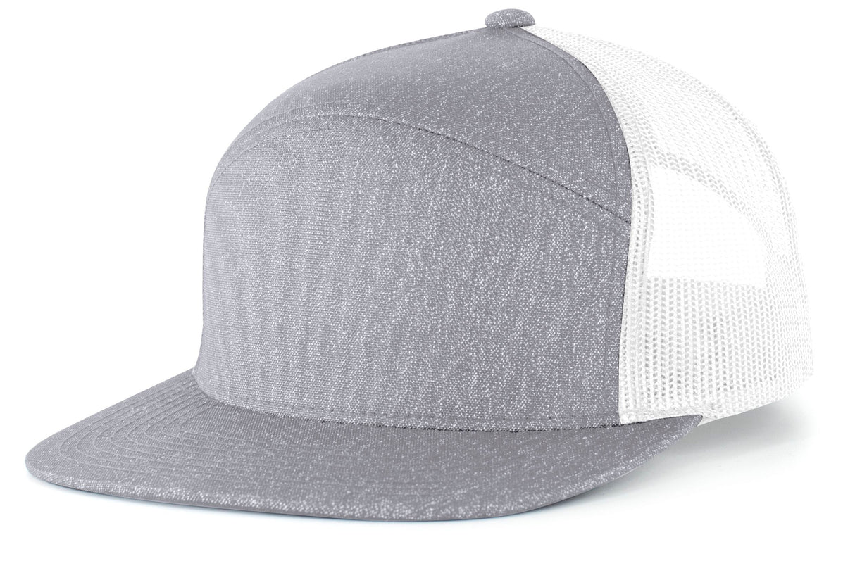 Pacific Headwear Heather 6-Panel Arch Trucker Snapback Cap Unisex Accessories Hats & Caps