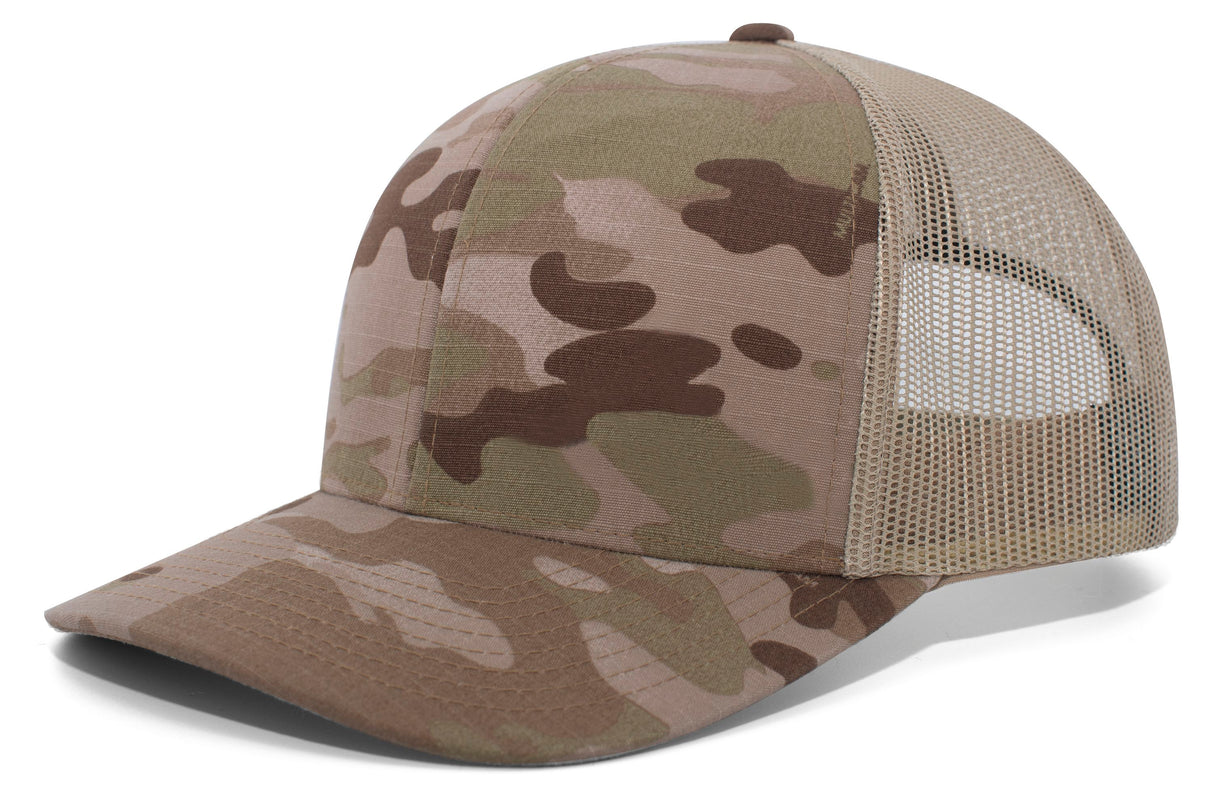 Pacific Headwear Multicam Trucker Snapback Cap Unisex Accessories Hats & Caps