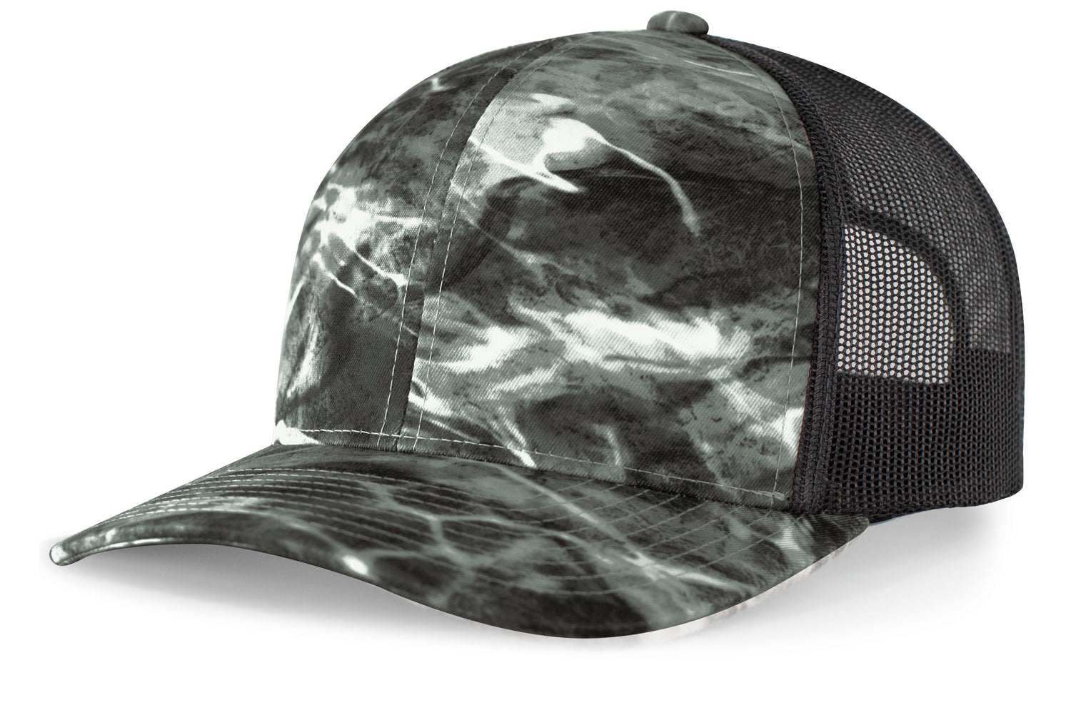 Pacific Headwear Elements Agua Camo Trucker Snapback Cap Unisex Accessories Hats & Caps