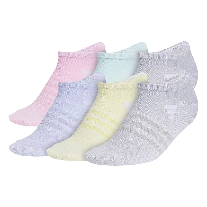 adidas Girl's Superlite 3.0 6-Pack No Show Socks