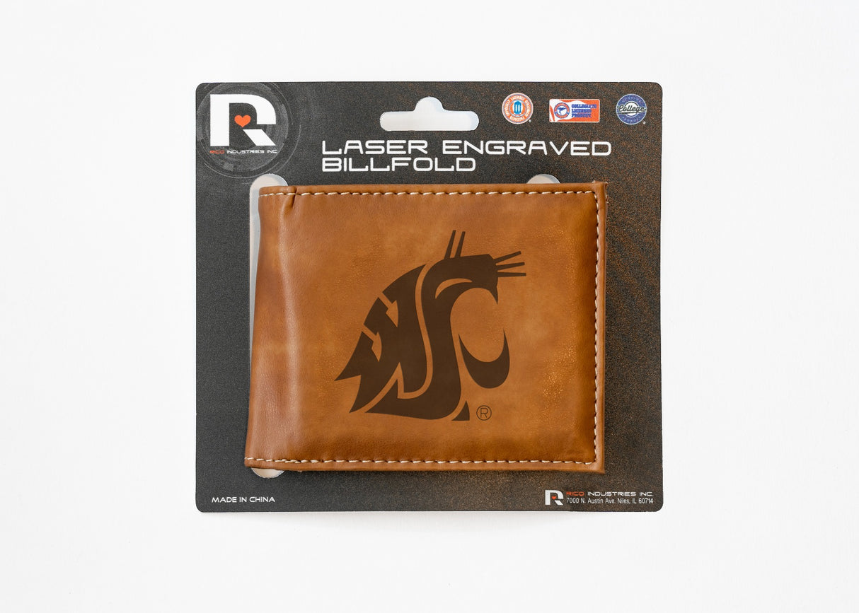 Rico Industries NCAA Washington State Cougars - WSU Laser Engraved Billfold Wallet-3